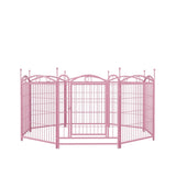 ZUN Dog Playpen Indoor 32 inch 8 Panels Metal Dog Pen Pet Dog Fence Outdoor Exercise Pen with Doors, W368P234002