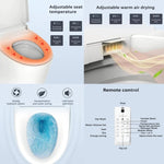 ZUN Smart Toilet Bidet Combo with Foot Sensor Open Cover/Seat, LED Display, Self-Cleaning Nozzle, Heated W1219P232246