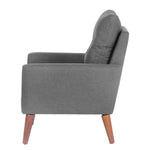 ZUN Modern Upholstered Accent Chair Armchair with Pillow, Single Sofa with Lounge Seat and Wood Legs W2121134276