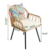 4 Pieces Patio Dining Chair Set, Outdoor Rattan Chairs for Patio, Backyard, Balcony, Garden 48338884