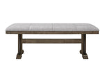 ZUN 1Pc Transitional Style Bench Upholstered Seat Brown/Gray Finish Fabric Wood Metal Dining Room B011P206738