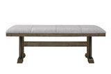 ZUN 1Pc Transitional Style Bench Upholstered Seat Brown/Gray Finish Fabric Wood Metal Dining Room B011P206738