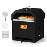 ZUN Outdoor Pizza Oven 4 in 1 Wood Fired 2-Layer Detachable Outside Ovens with Pizza Stone, Cooking 17661763