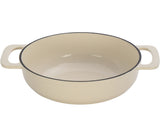 Cast iron 7.5QT cooking pot - Ceramic white - Includes two silicone gloves - Enamel pot 21072986