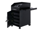 Hair Salon Storage Cart with Wheels & 3 Hair Dryer Holders & 4 Drawers & Lock & 2 Keys, Hairdressing 03688637