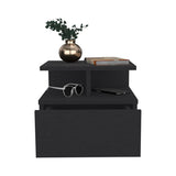 Floating Nightstand Flopini, One Drawer, Black Wengue Finish B092123117