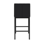 ZUN Modern design High stool Metal legs Kitchen Restaurant Black pu bar chair, black spray painted chair W210P192594