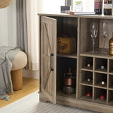 ZUN Wine Bar Cabinet for Liquor and Glasses, Farmhouse Coffee Bar, Cabinet with Wine Rack Barn Door W1758P210362