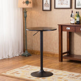 ZUN Belham Black Round Top Adjustable Height with Black Leg And Base Metal Bar Table T2574P165134