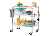 3-Tier New Multipurpose Rolling Cart, Chrome Color, 495lbs Load Capacity 03092420