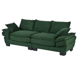 U-Style 85.4" Modern Curved Sofa, Back Upholstered Couch with 2 Decorative Throw Pillows, Corduroy N711P192059C