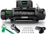 ZUN STEGODON New 13000 LBS Electric Winch T3,12V Synthetic Rope with Wireless Handheld Remotes and Wired W121842979