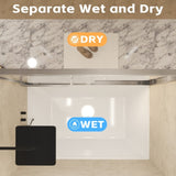 56-60" x 60" Tempered Glass with Explosion Proof Film, Aluminum Frame Double Sliding Shower Door, W1675P288831