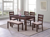 ZUN Contemporary Antique Cherry 1pc Dining Table Only Solid wood Rectangle Table Melamine Top Dining B011P194284