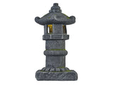 Magnesium Oxide Solar Pagoda Garden Statue with Warm LED Light, Oriental Stone Tower Lantern Outdoor W6572P574591