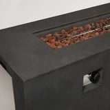 ZUN Dark Grey 70inch Concrete Large Fire Pit Table W853P153122