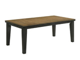 1pc Contemporary Style Dining Rectangular Table with18" Leaf Tapered Block Feet Wheat Charcoal B011138070