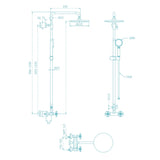 Shower System, Wall Mounted Adjustable Shower Faucet with Five Function Handheld Spray, 2 Handle Oil W105979973