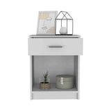 ZUN Eco Nightstand , End Table, Side Table Superior Top, One Drawer, Lower Shelf -White B20091853