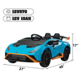 ZUN 12V Battery Powered Ride On Car for Kids, Licensed Lamborghini, Remote Control Toy Vehicle with W2181P146455