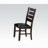 Espresso Finish Contemporary Side Chairs Set of 2 Faux Leather Upholstery Durable Wooden Kitchen B2741P331890