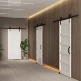 CRAZY ELF 28" x 84" Five Grid Real Primed Door Slab, DIY Panel Door, Modern Interior Barn Door, W936104292