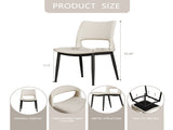 Modern minimalist white PU leather Dining Chairs Set of 2, comfortable backrest design, metal leg W1727P426736
