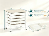 5-Drawer Rolling Storage Cart, Multifunctional Mobile Organizer Cart with Lockable Universal Wheels, 82086711