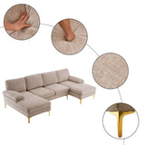 U-Shaped 4-Seat Indoor Modular Sofa Camel--Same type57251652 13456859
