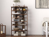 7-Tier Double-Row Shoe Rack with Adjustable Shelves, Anti-Tipping Narrow Storage Rack for Entryway 00173221