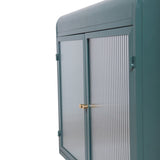 Army Green 2-Door Wall-Mounted Metal Storage Cabinet with Tempered Glass Doors & Shelves for W3122P272930