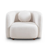Accent Square Sofa Chair, Boucle Fabric Upholstered Single Cloud Couch Chair, Japandi Style Armchair W2664P263293