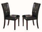 ZUN Button-Tufted Side Chairs Set of 2pc Wood Frame Espresso Finish Dining Furniture B01143602