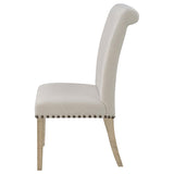 Beige and Pine Upholstered Parsons Dining Chair B062P153699