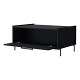 Glendale Coffee Table with Flip-Down Door in Melamine, Black B128P244986
