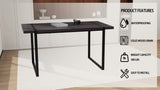 59 " dining table modern industrial rectangular MDF black , 4-6 people, 1.5" thick engineering wood W2189P182123