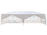10'x20' Outdoor Party Tent with 6 Removable Sidewalls, Waterproof Canopy Patio Wedding Gazebo, White 40291651
