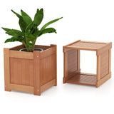 Wooden bench with planter box 88502351