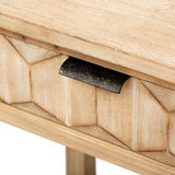 U_STYLE Fir Veneer Modern Stylish Console Table with Honeycomb Design,Suitable for Study,Entryway, N711P230811O