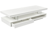 VIBE HAUS LED Coffee Table with Storage, Modern Center Table with 2 Drawers and Display Shelves, WF307038AAK