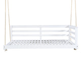 TOPMAX Country Patio Wooden Twin Size Swing Daybed Porch Swing Frame with 4pcs 96-inch Hemp Ropes N717P265856K