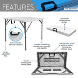 Techni Home 34in Square Folding Table, Height Adjustable Foldable Table with Easy-Carry Handle B031P283773