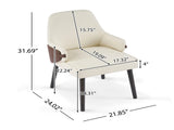 Indoor Dining Chair Set of 2, Beige & Brown Two-Tone Fabric Armchair with Sturdy Frame, Modern N779P370716L