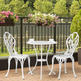 3 Pieces Patio Bistro Set, Rust-Resistant Cast Aluminum Outdoor Bistro Table and Chairs Set of 2, 03627350