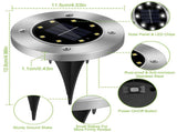 Outdoor Solar InGround Pathway Lights, IP65 ABS & Stainless Steel Lamp with Light Sensor, 77665578