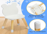 Kids Wood Table and Chairs Set, Toddler Play Table with 2 Chairs, 3 Pieces Children Multi-Activity 92483945