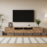 Mid Century TV Stand 2 Drawers, Media Console Table for TVs up to 85'', Entertainment Center N710P193724P