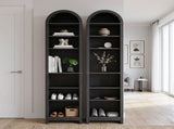 8-Tier Arched Dome Display Rack Particleboard Melamine-Faced Bookshelf 15.75*11.81*70in Black 59904280