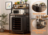 Vintage 4-Tier Mini Fridge Stand with Storage, Mini Fridge Cabinet with Storage, Microwave Stand, W2641P383932