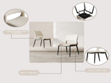 Modern minimalist white PU leather Dining Chairs Set of 2, comfortable backrest design, metal leg W1727P426736